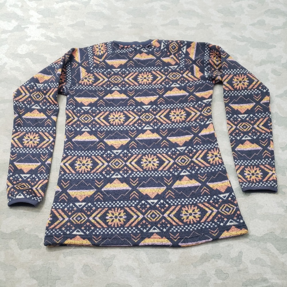 Columbia Sweater Womens Medium Blue Pullover Geo Print Gorpcore Outdoors Travel - Picture 6 of 9
